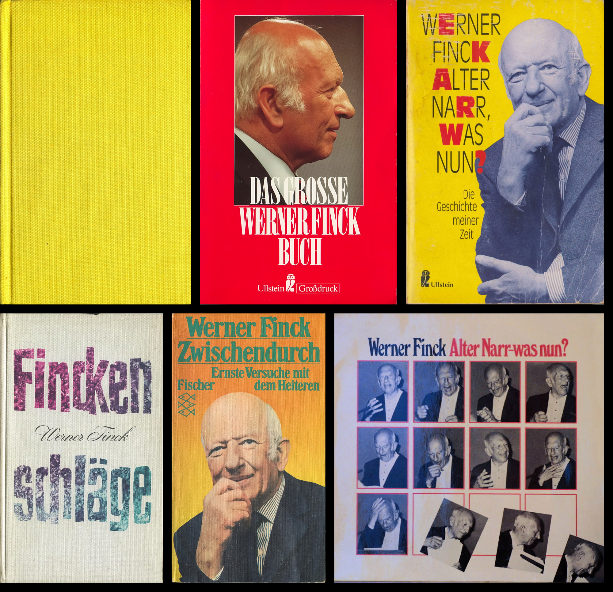 Werner Finck Paket: 5 Bücher + 1 Vinyl LP