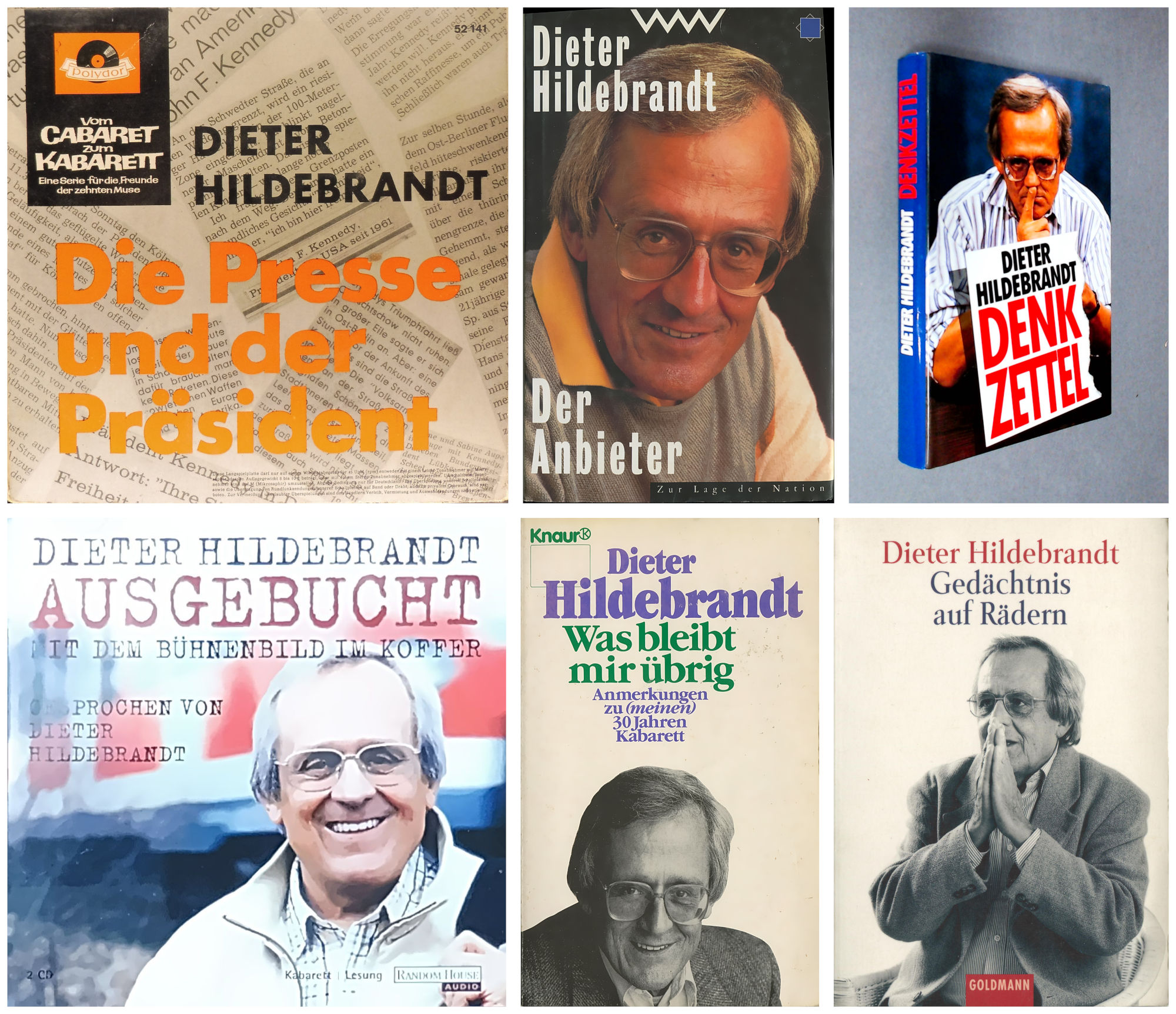Dieter Hildebrandt Paket: 4 Bücher + 1 Hörbuch (Audio-CD, signiert) + 1 Vinyl-Singel
