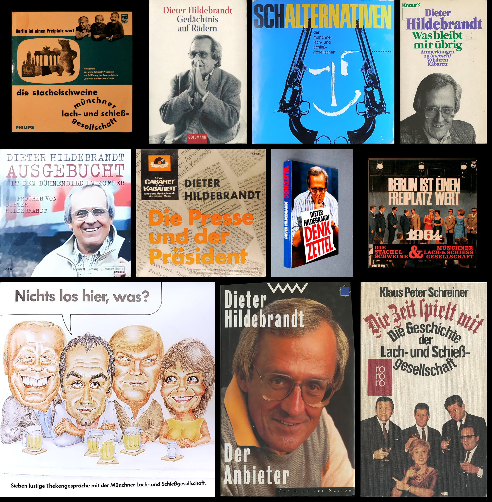 Dieter Hildebrandt Paket: 4 Bücher + 1 Hörbuch (Audio-CD, signiert) + Vinyl 3 Singles + 2 LPs