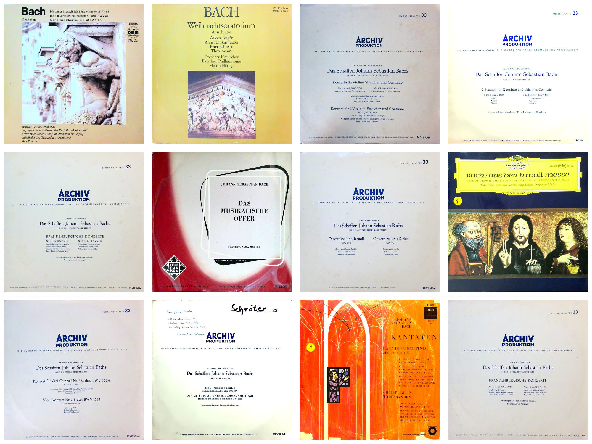 Johann Sebastian Bach Paket: 12 Vinyl-LPs