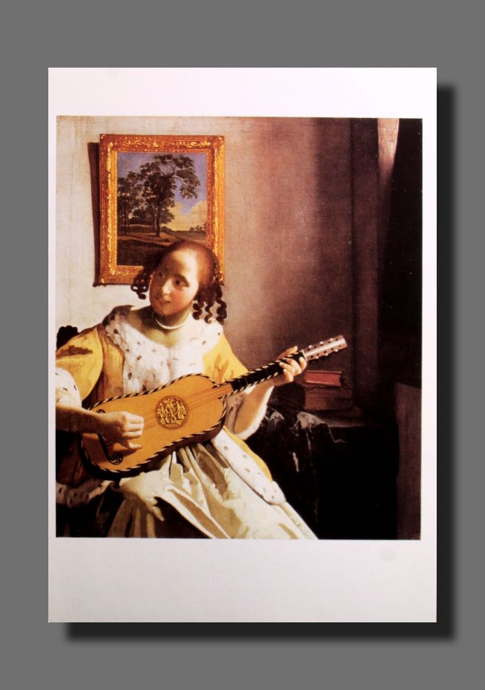 Jan Vermeer - Gitarrenspielerin - Postkarte