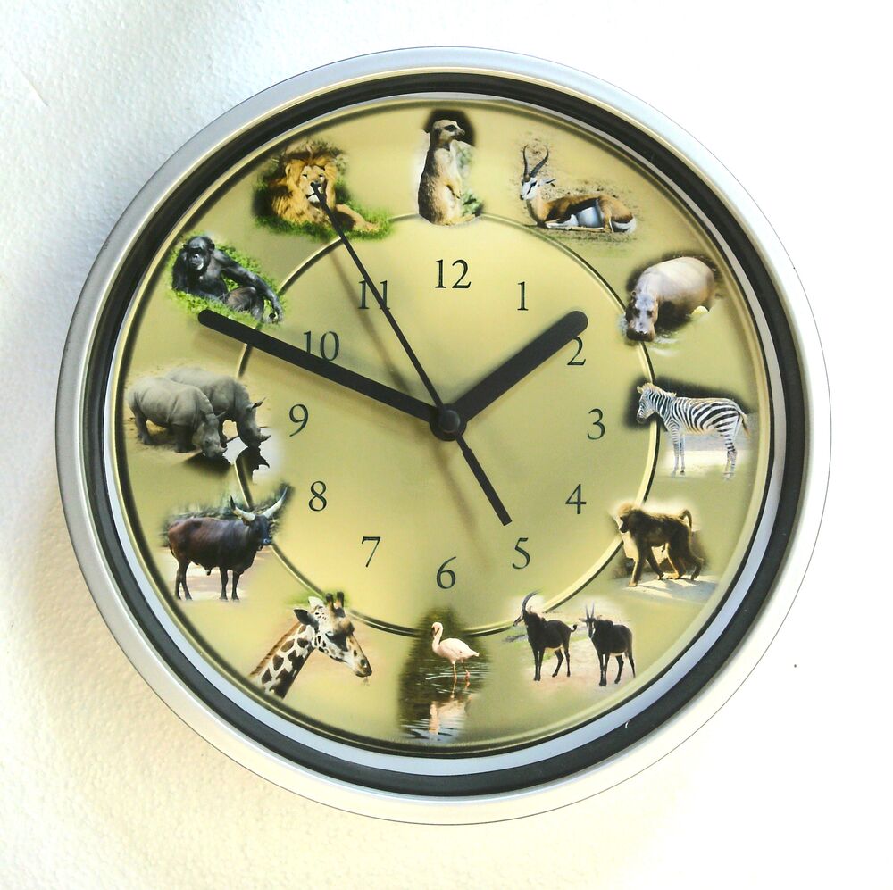 Afrika Wanduhr mit Tiermotiven