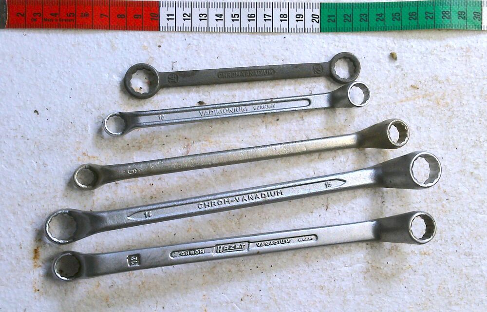 5 Doppelringschlüssel SW 9 bis 15 mm